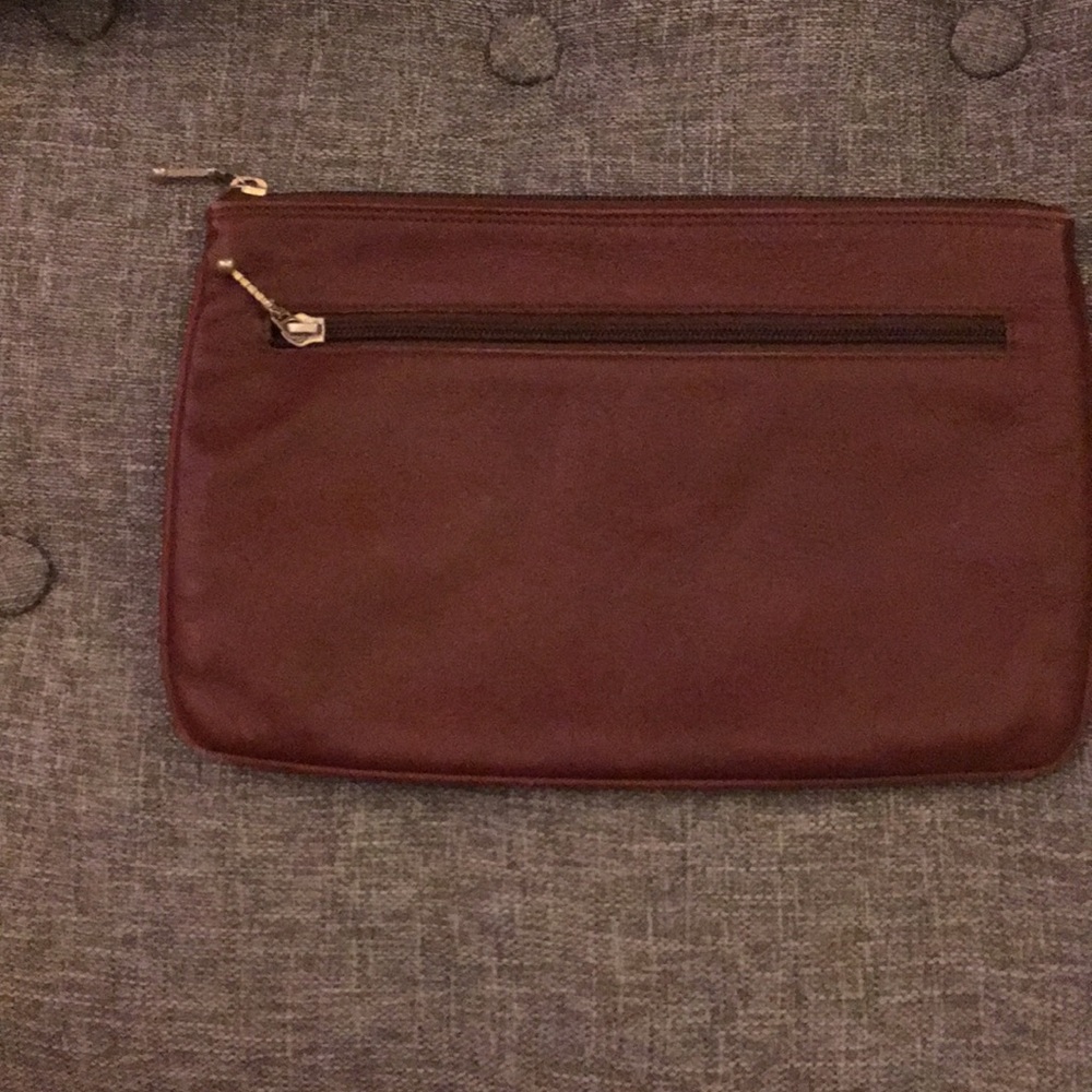 Vintage brown leather clutch